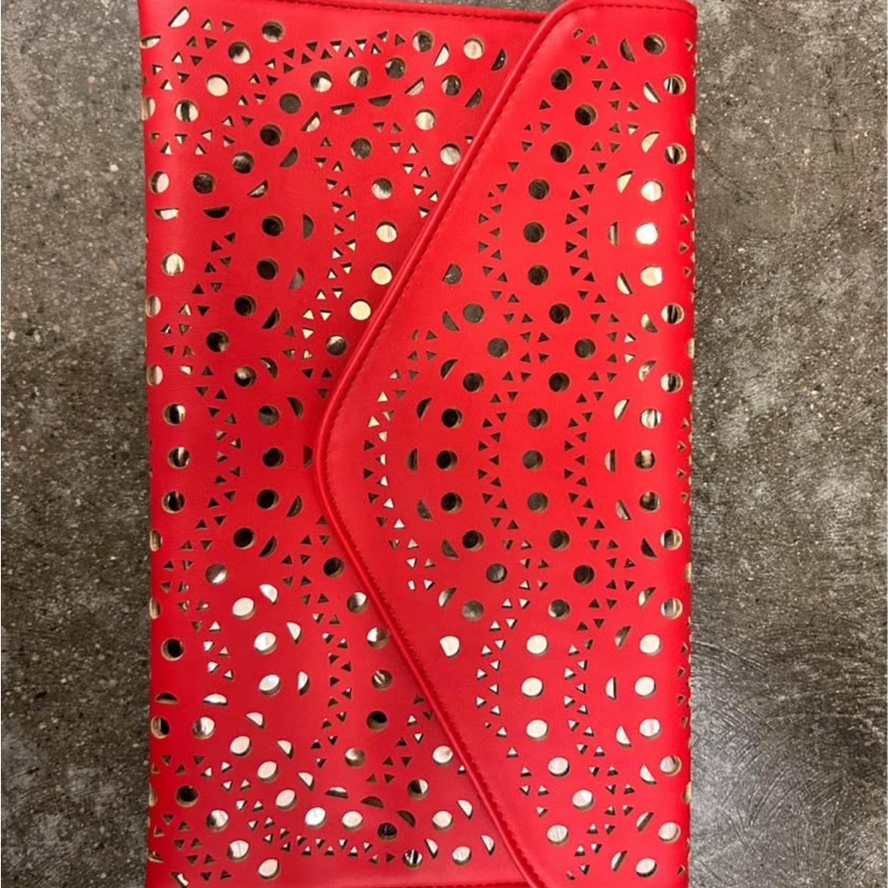 Red Laser Cut Clutch